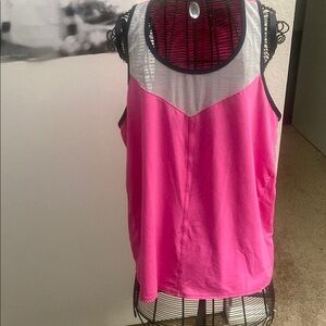 Lucky in Love Pink Silver Athletic Tank Top